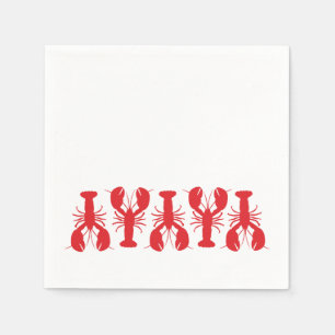 Red Lobsters Coastal Beach Ocean Fun Servet