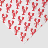 Red Lobsters White Gift Wrap Preppy Maine Fun Tissuepapier (Detail)