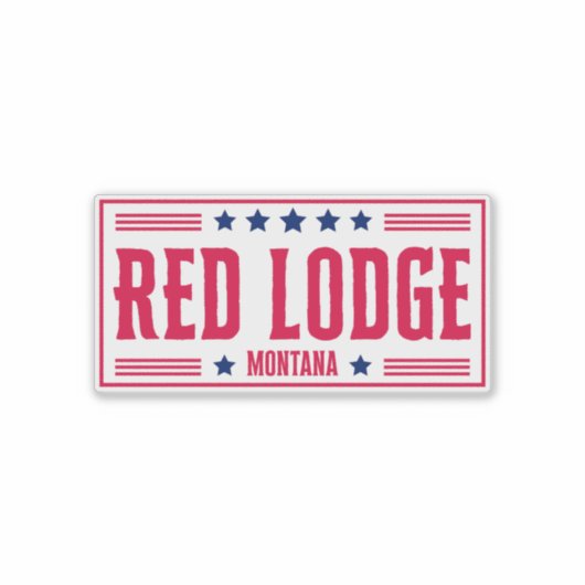 RED LODGE MONTANA Stars & Stripes Sticker (Voorkant)