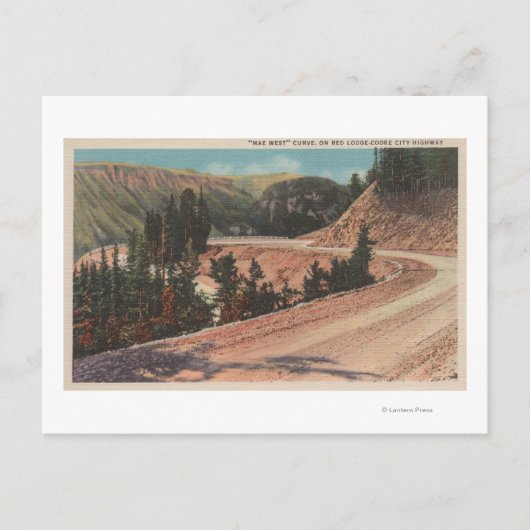 Red Lodge, MT - Uitzicht van Mae West Curve Briefkaart (Voorkant)