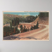 Red Lodge, MT - Uitzicht van Mae West Curve Poster (Voorkant)