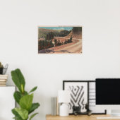 Red Lodge, MT - Uitzicht van Mae West Curve Poster (Thuiskantoor)