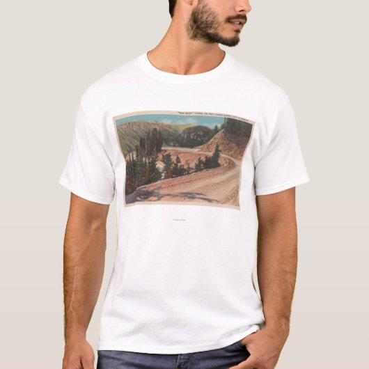 Red Lodge, MT - Uitzicht van Mae West Curve T-shirt (Voorkant)