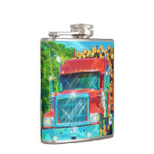 Red Logging Truck Highway Driving Art Truckers Heupfles (Rechts)