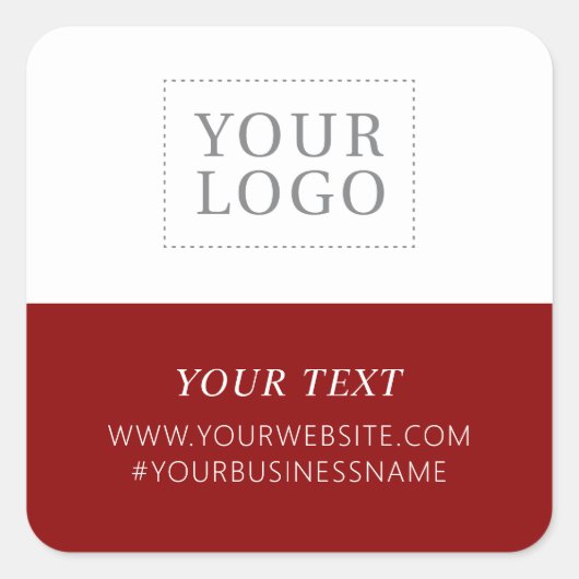 Red Logo Business - Aangepast pakket Vierkante Sticker (Voorkant)