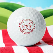 RED Logo Monogram voor golfers | Bal met zijn naam