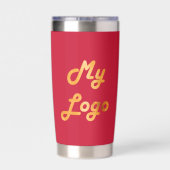 Red logo zakelijk geïsoleerde drinkbeker (Achterkant)