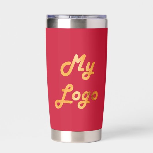 Red logo zakelijk geïsoleerde drinkbeker (Achterkant)