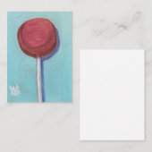 Red Lollipop Notitiekaartje (Voorkant / Achterkant)