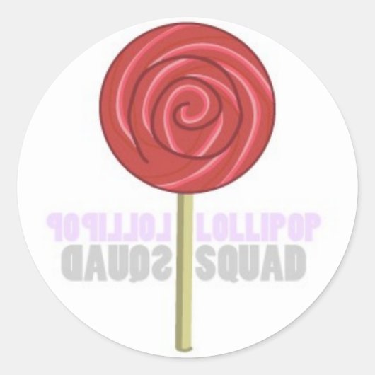 Red Lollipop Ronde Sticker (Voorkant)