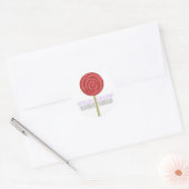 Red Lollipop Ronde Sticker (Envelop)