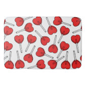 Red Lollipops, Heart Lollipops, Lollipop Pattern Badmat (Voorkant)