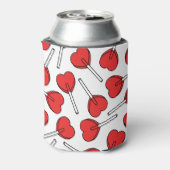 Red Lollipops, Heart Lollipops, Lollipop Pattern Blikjeskoeler (Blikje Achterkant)