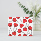 Red Lollipops, Heart Lollipops, Lollipop Pattern Briefkaart (Staand voorkant)