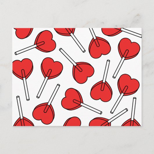 Red Lollipops, Heart Lollipops, Lollipop Pattern Briefkaart (Voorkant)