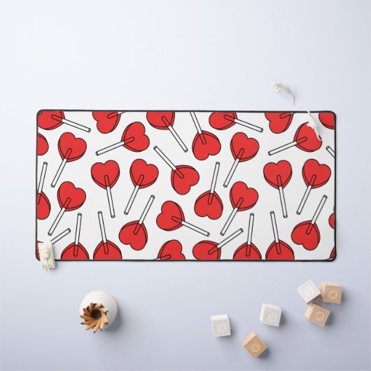 Red Lollipops, Heart Lollipops, Lollipop Pattern Bureaumat (Kindertafel)
