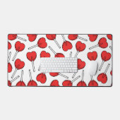 Red Lollipops, Heart Lollipops, Lollipop Pattern Bureaumat (Keyboard & Muis)