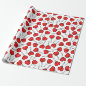 Red Lollipops, Heart Lollipops, Lollipop Pattern Cadeaupapier (Uitgerold)