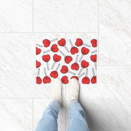 Red Lollipops, Heart Lollipops, Lollipop Pattern Deurmat