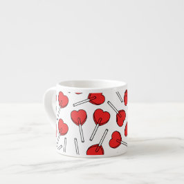 Red Lollipops, Heart Lollipops, Lollipop Pattern Espresso Kop