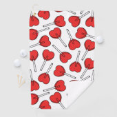 Red Lollipops, Heart Lollipops, Lollipop Pattern Golfhanddoek (Insitu)