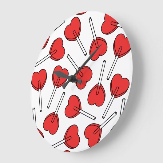 Red Lollipops, Heart Lollipops, Lollipop Pattern Grote Klok (Hoek)
