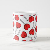 Red Lollipops, Heart Lollipops, Lollipop Pattern Grote Koffiekop (Voorkant)