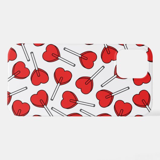 Red Lollipops, Heart Lollipops, Lollipop Pattern iPhone Hoesje (Achterkant horizontaal)