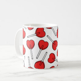 Red Lollipops, Heart Lollipops, Lollipop Pattern Koffiemok