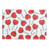 Red Lollipops, Heart Lollipops, Lollipop Pattern Kussensloop (Achterkant)