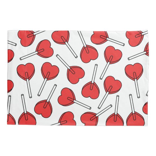 Red Lollipops, Heart Lollipops, Lollipop Pattern Kussensloop (Achterkant)