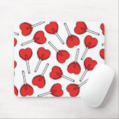 Red Lollipops, Heart Lollipops, Lollipop Pattern Muismat (Met muis)