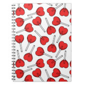 Red Lollipops, Heart Lollipops, Lollipop Pattern Notitieboek (Voorkant)
