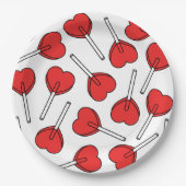 Red Lollipops, Heart Lollipops, Lollipop Pattern Papieren Bordje (Voorkant)