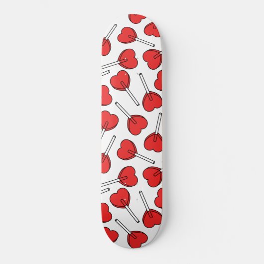 Red Lollipops, Heart Lollipops, Lollipop Pattern Persoonlijk Skateboard (Voorkant)