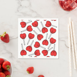 Red Lollipops, Heart Lollipops, Lollipop Pattern Servet