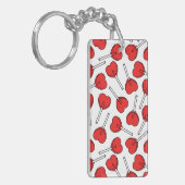 Red Lollipops, Heart Lollipops, Lollipop Pattern Sleutelhanger (Voorkant Links)