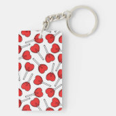 Red Lollipops, Heart Lollipops, Lollipop Pattern Sleutelhanger (achterkant)