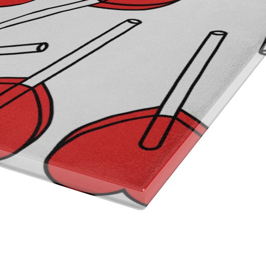 Red Lollipops, Heart Lollipops, Lollipop Pattern Snijplank (Hoek)