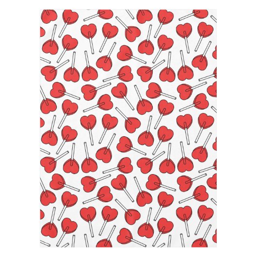 Red Lollipops, Heart Lollipops, Lollipop Pattern Tafelkleed (Voorkant)