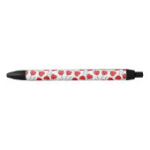 Red Lollipops, Heart Lollipops, Lollipop Pattern Zwarte Inkt Pen (Voorkant)