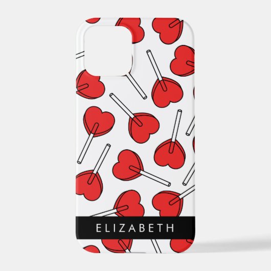 Red Lollipops, Heart Lollipops, Lolly, Your Name iPhone Hoesje (Achterkant)