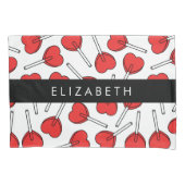 Red Lollipops, Heart Lollipops, Lolly, Your Name Kussensloop (Voorkant)