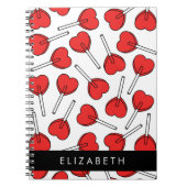 Red Lollipops, Heart Lollipops, Lolly, Your Name Notitieboek (Voorkant)