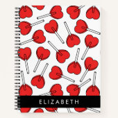 Red Lollipops, Heart Lollipops, Lolly, Your Name Notitieboek (Voorkant)