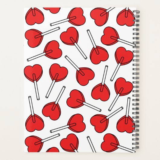 Red Lollipops, Heart Lollipops, Lolly, Your Name Planner (Achterkant)