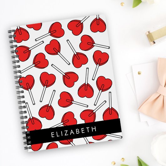 Red Lollipops, Heart Lollipops, Lolly, Your Name Planner