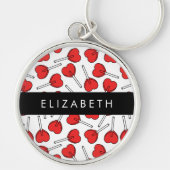 Red Lollipops, Heart Lollipops, Lolly, Your Name Sleutelhanger (Voorkant)