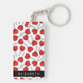 Red Lollipops, Heart Lollipops, Lolly, Your Name Sleutelhanger (achterkant)