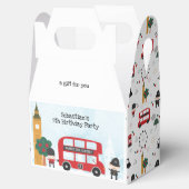 Red London Bus and Clock Tower Kids Birthday Party Bedankdoosjes (Geopend)